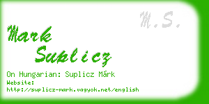 mark suplicz business card